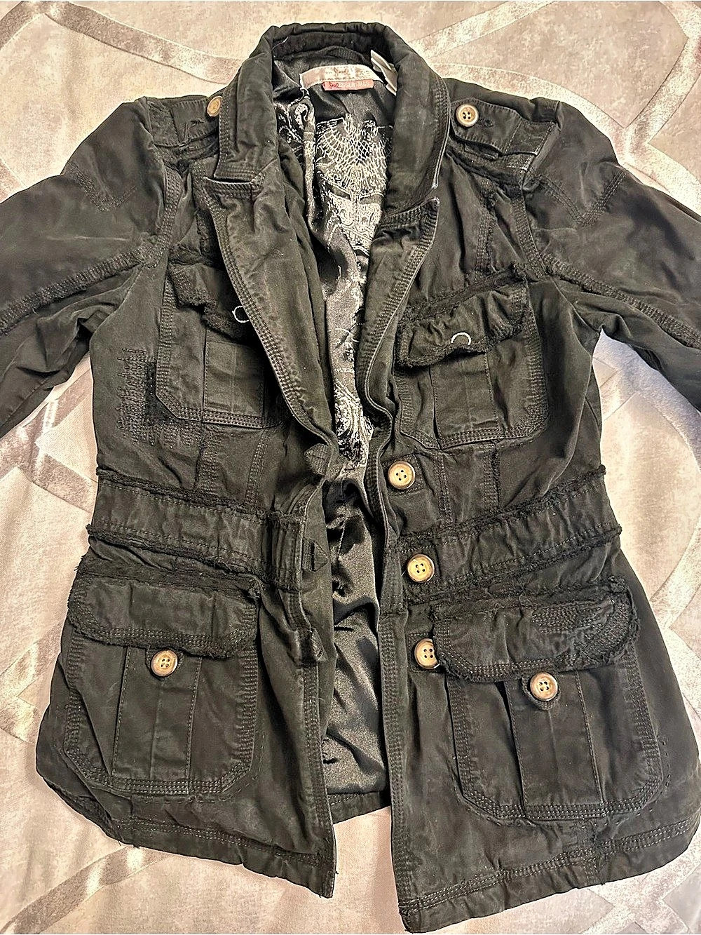 Triple 555 Soul Black Military Utility Jacket – Vintage Streetwear